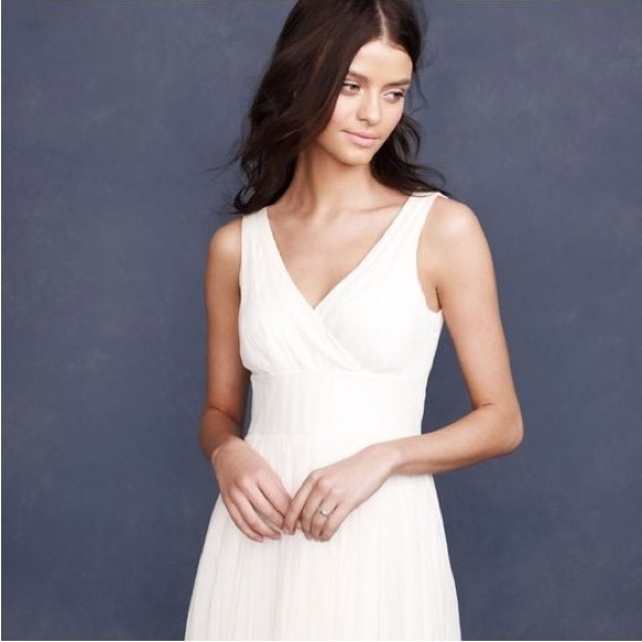 J. Crew Ivory White Long Sophia Gown Silk Dress - Picture 6 of 14